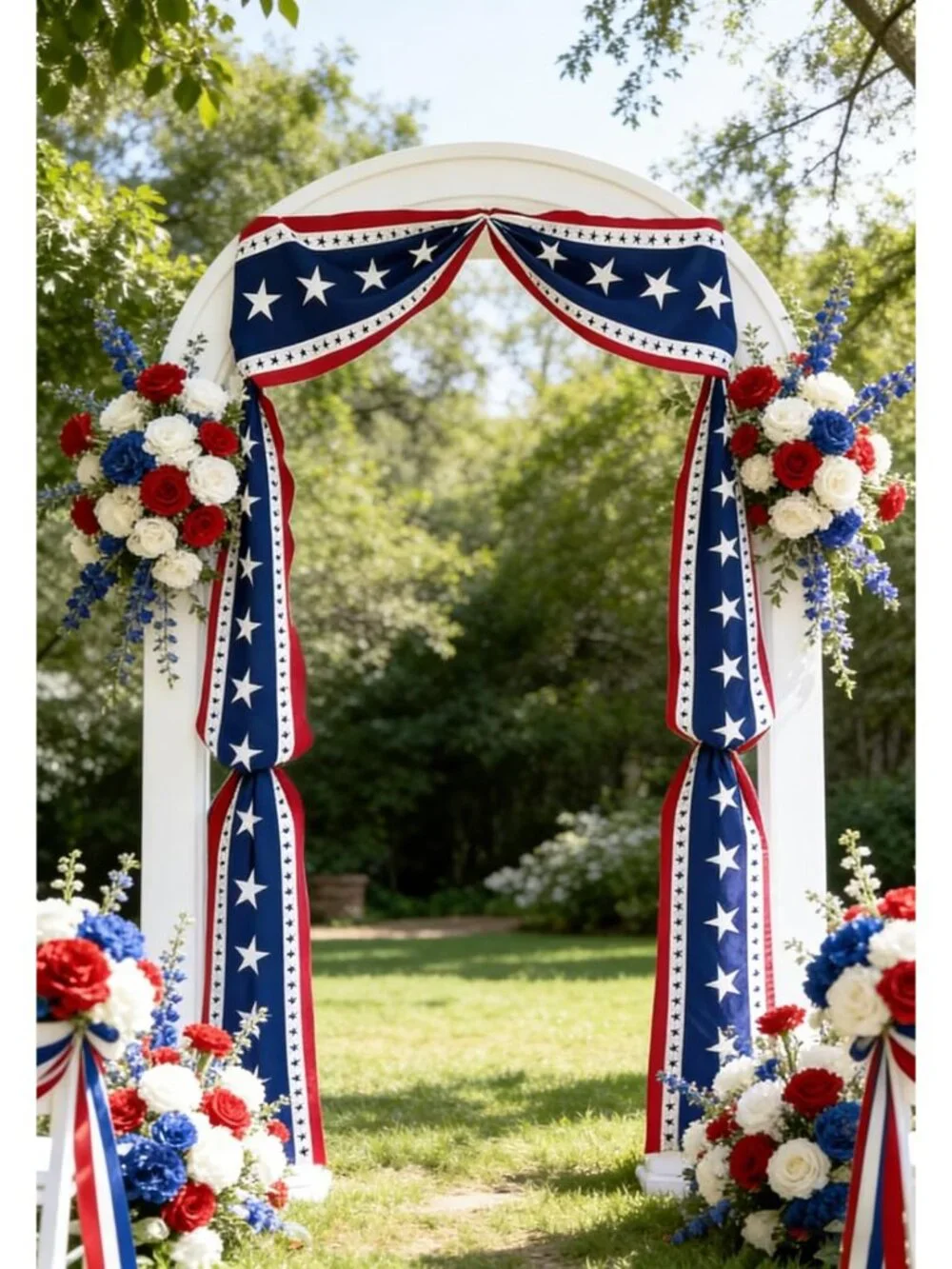 20 Ft Patriotic Bunting Banner with 250 Stars - Red White Blue Decor for 4th of